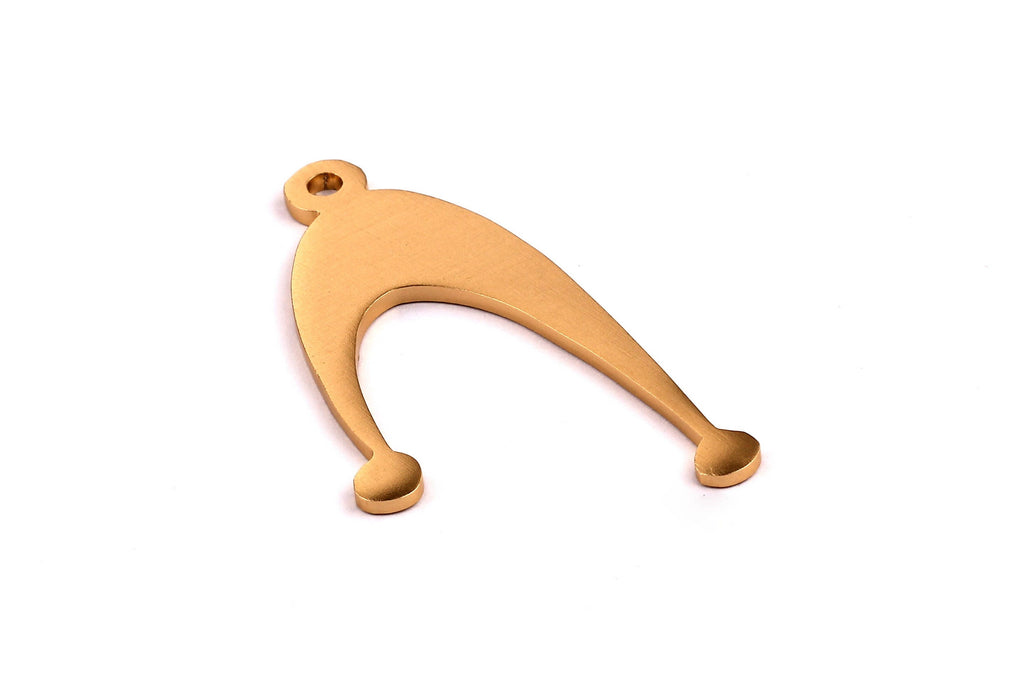 Aluminum Charms - U Shaped Pendant - Anodized Aluminium Charms - Wall Decor - Gold Tone - 60x35x2mm - AA1037 - DOMEDBAZAAR