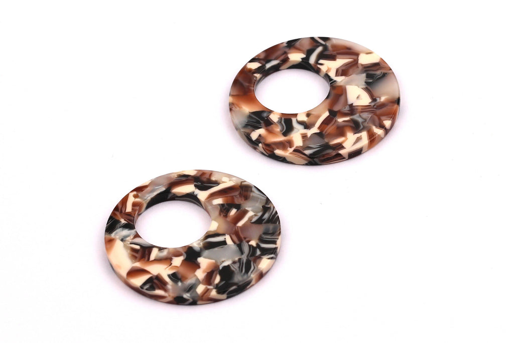 Acetate Circle Charms - Circle Earrings and Pendant - Earring Findings - Jewelry Supplies - Color Code: A51 - 34x2.6mm - AC1005C - DOMEDBAZAAR