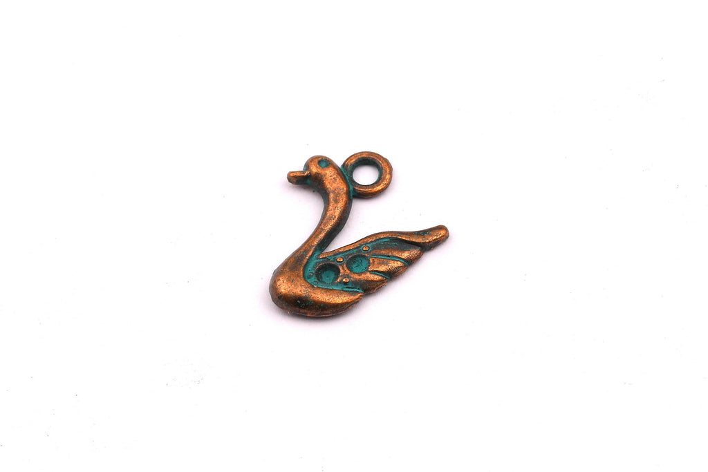 Faux Patina Pendant - Goose Shaped - Alloy Charms - Antique Bronze Tone Necklace - Zinc Alloy Beads - Jewelry Supplies - 19x10x1.5mm ZZ1004 - DOMEDBAZAAR