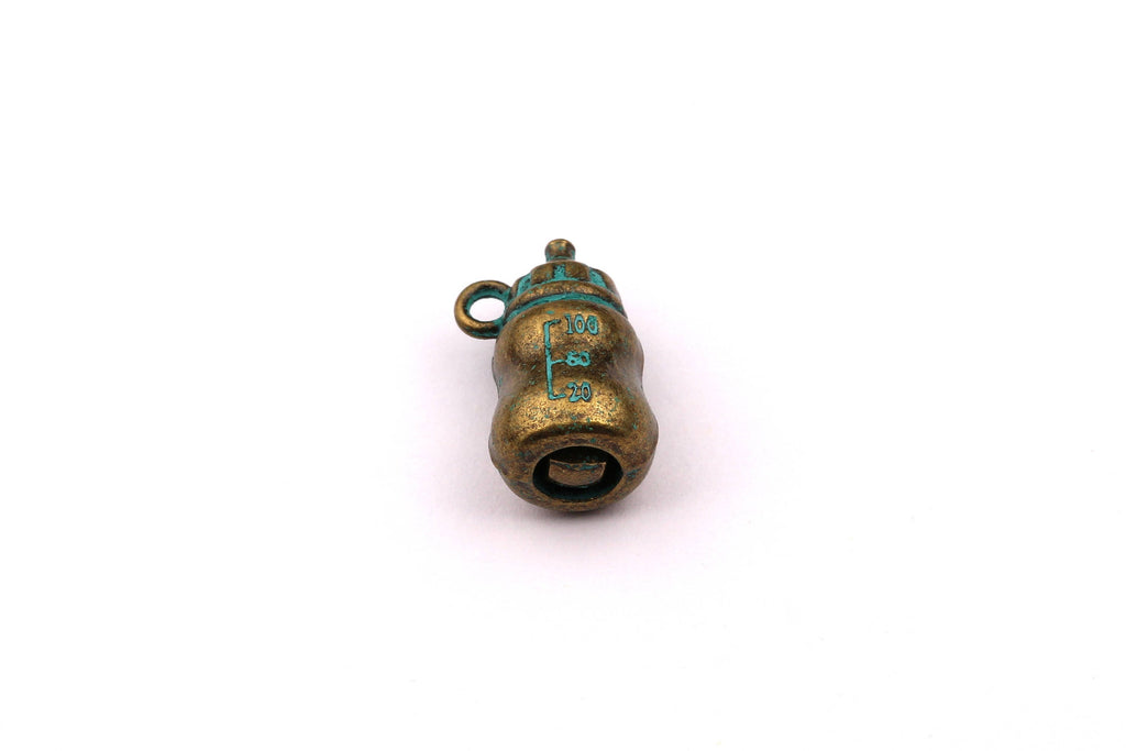 Faux Patina Pendant - Feeder Shaped - Alloy Charms - Antique Bronze Tone Necklace - Zinc Alloy Beads - Jewelry Supplies - 19x10mm ZZ1032 - DOMEDBAZAAR