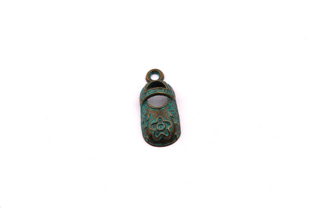 Faux Patina Pendant - Babette Shaped - Alloy Charms - Antique Bronze Tone Necklace - Zinc Alloy Beads - Jewelry Supplies - 20x8x3mm ZZ1045 - DOMEDBAZAAR