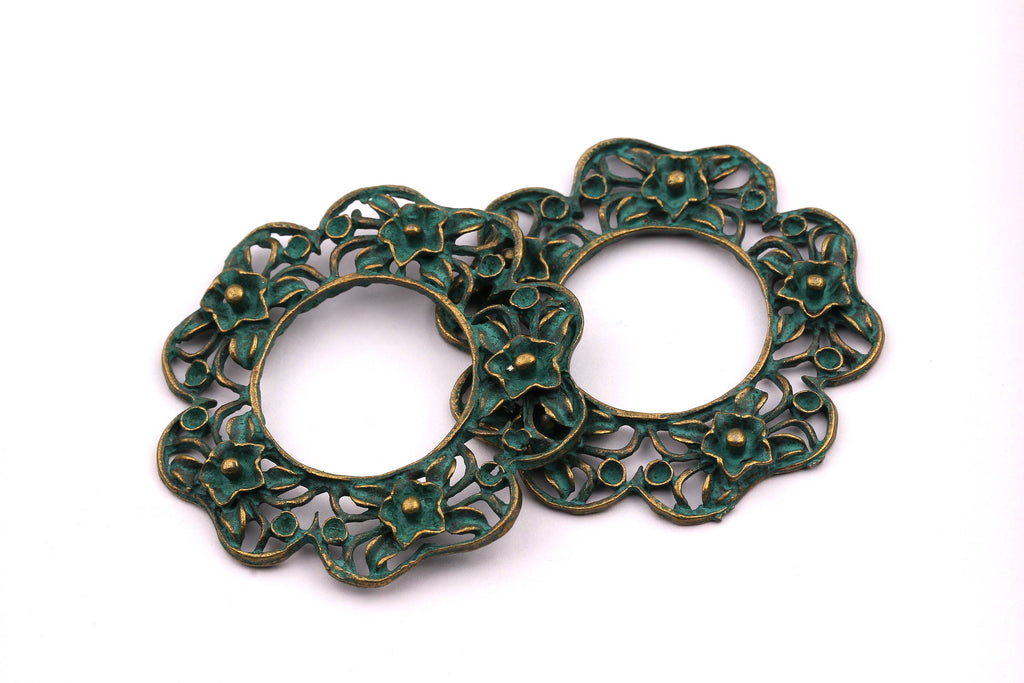 Faux Patina Pendant - Frame Shaped - Alloy Charms - Antique Bronze Tone Necklace - Zinc Alloy Beads - Jewelry Supplies - 43x43x2.3mm ZZ1092 - DOMEDBAZAAR