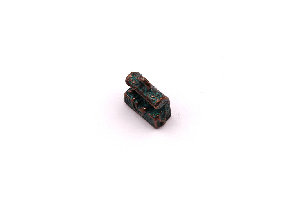 Faux Patina Beads - Chest Shaped - Alloy Charms - Antique Bronze Tone Necklace - Zinc Alloy Pendant - Jewelry Supplies - 10x9mm ZZ1107 - DOMEDBAZAAR