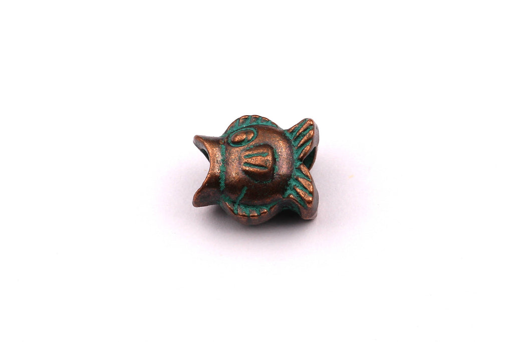 Faux Patina Beads - Fish Shaped - Alloy Charms - Antique Bronze Tone Necklace - Zinc Alloy Pendant - Jewelry Supplies - 14x9mm ZZ1110 - DOMEDBAZAAR