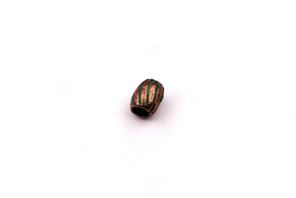 Faux Patina Beads - Roller Shaped - Alloy Charms - Antique Bronze Tone Necklace - Zinc Alloy Pendant - Jewelry Supplies - 6x5mm ZZ1112 - DOMEDBAZAAR