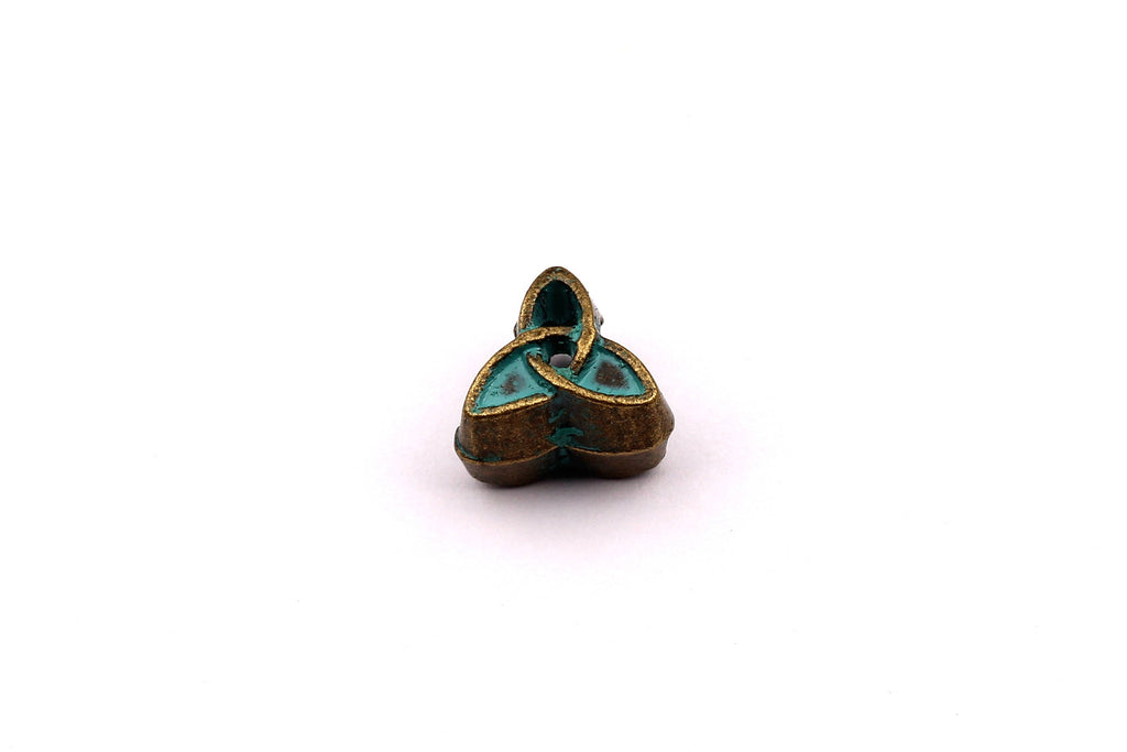 Faux Patina Beads - Unique Shaped - Alloy Charms - Antique Bronze Tone Necklace - Zinc Alloy Pendant - Jewelry Supplies - 9.5x7.5mm ZZ1116 - DOMEDBAZAAR