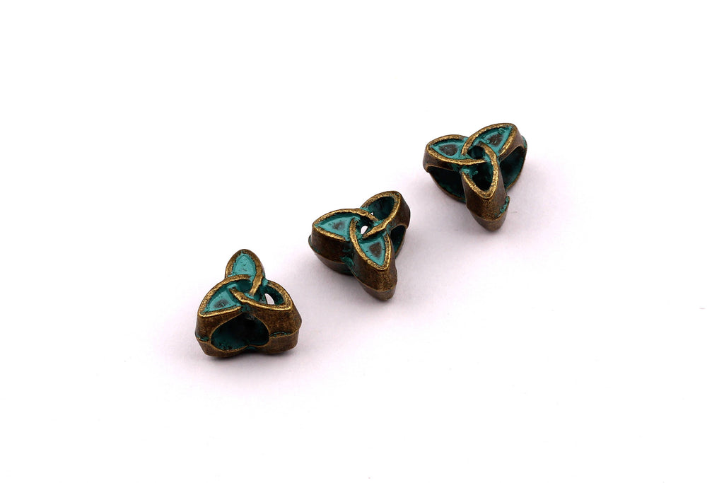 Faux Patina Beads - Unique Shaped - Alloy Charms - Antique Bronze Tone Necklace - Zinc Alloy Pendant - Jewelry Supplies - 9.5x7.5mm ZZ1116 - DOMEDBAZAAR