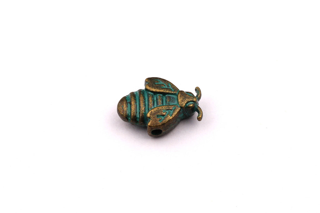 Faux Patina Beads - Bee Shaped - Alloy Charms - Antique Bronze Tone Necklace - Zinc Alloy Pendant - Jewelry Supplies - 14x10x5mm ZZ1120 - DOMEDBAZAAR