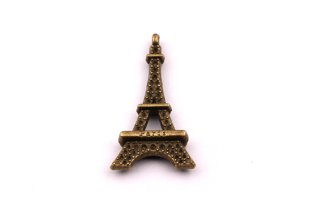Zinc Alloy Pendant - Eiffel Shaped - Alloy Charms - Antique Bronze Tone Necklace - Zinc Alloy Beads - Jewelry Supplies - 30x16x4.5mm ZZ1125 - DOMEDBAZAAR