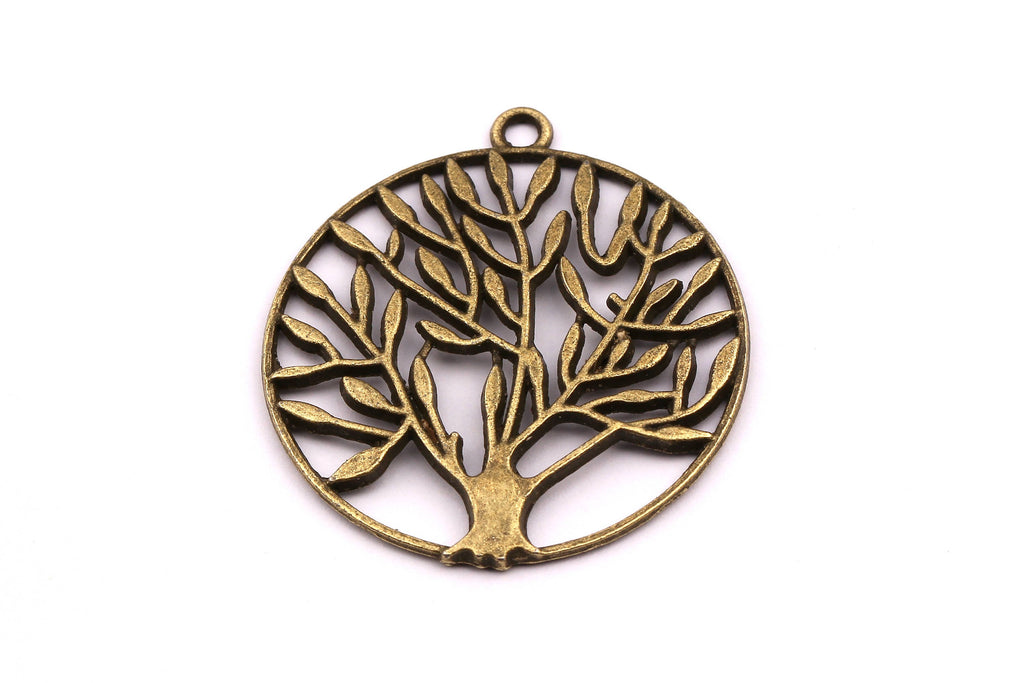 Zinc Alloy Pendant - Tree of Life Shaped - Alloy Charms - Antique Bronze Tone Necklace - Zinc Alloy Beads - Jewelry Supplies - 37x2mm ZZ1128 - DOMEDBAZAAR