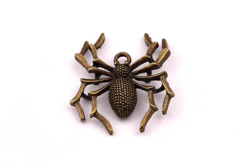 Zinc Alloy Pendant - Spider Shaped - Alloy Charms - Antique Bronze Tone Necklace - Zinc Alloy Beads - Jewelry Supplies - 33x30x5mm ZZ1129 - DOMEDBAZAAR