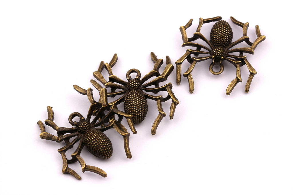 Zinc Alloy Pendant - Spider Shaped - Alloy Charms - Antique Bronze Tone Necklace - Zinc Alloy Beads - Jewelry Supplies - 33x30x5mm ZZ1129 - DOMEDBAZAAR