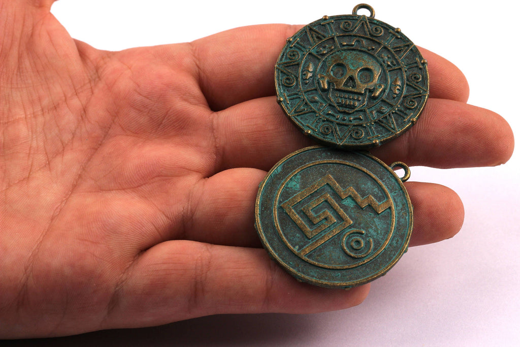 Faux Patina Pendant - Skeleton Shaped - Alloy Charms - Antique Bronze Tone Necklace - Zinc Alloy Beads - Jewelry Supplies - 38x3mm ZZ1055 - DOMEDBAZAAR