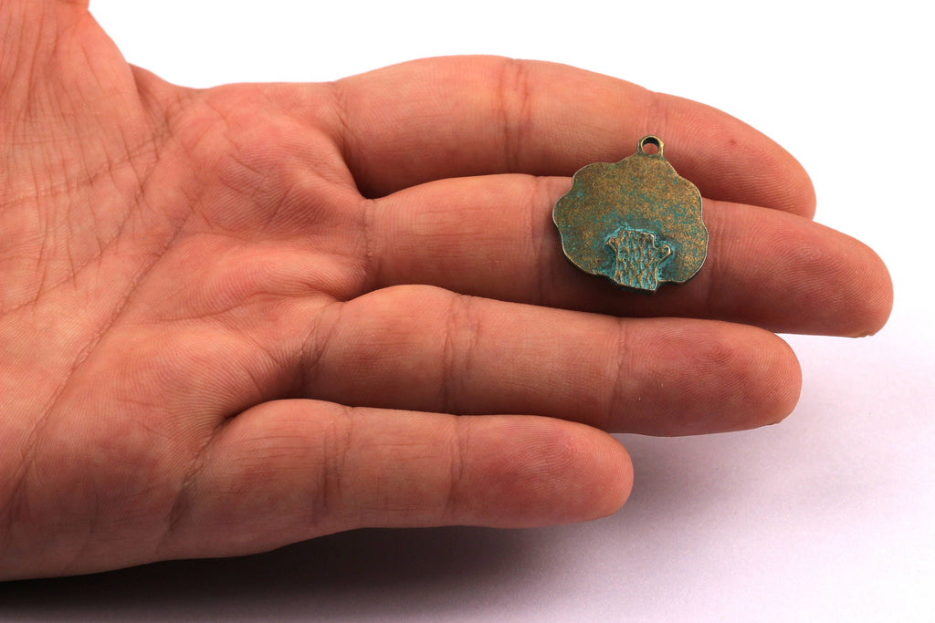 Faux Patina Pendant - Tree Shaped - Alloy Charms - Antique Bronze Tone Necklace - Zinc Alloy Beads - Jewelry Supplies - 25x21x1.6mm ZZ1078 - DOMEDBAZAAR