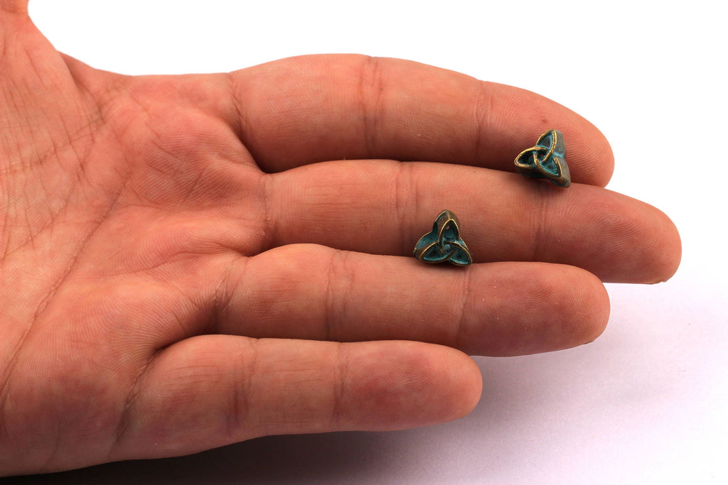 Faux Patina Beads - Unique Shaped - Alloy Charms - Antique Bronze Tone Necklace - Zinc Alloy Pendant - Jewelry Supplies - 9.5x7.5mm ZZ1116 - DOMEDBAZAAR