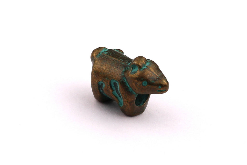 Faux Patina Beads - Dog Shaped - Alloy Charms - Antique Bronze Tone Necklace - Zinc Alloy Pendant - Jewelry Supplies - 17x8mm ZZ1108 - DOMEDBAZAAR