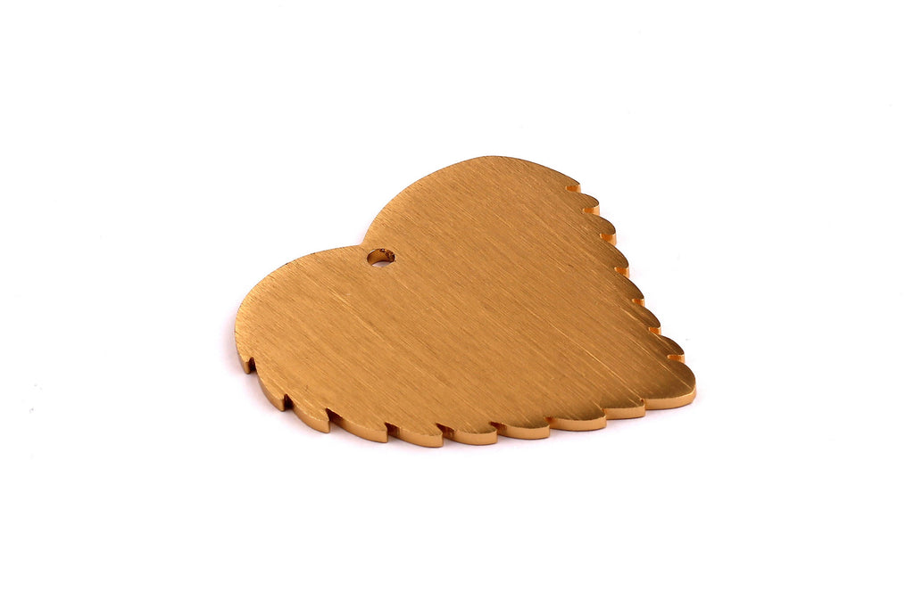 Aluminum Charms - Heart Shaped Pendant - Anodized Aluminium Charms - Wall Decor - Gold Tone - 51x45x2mm - AA1019 - DOMEDBAZAAR
