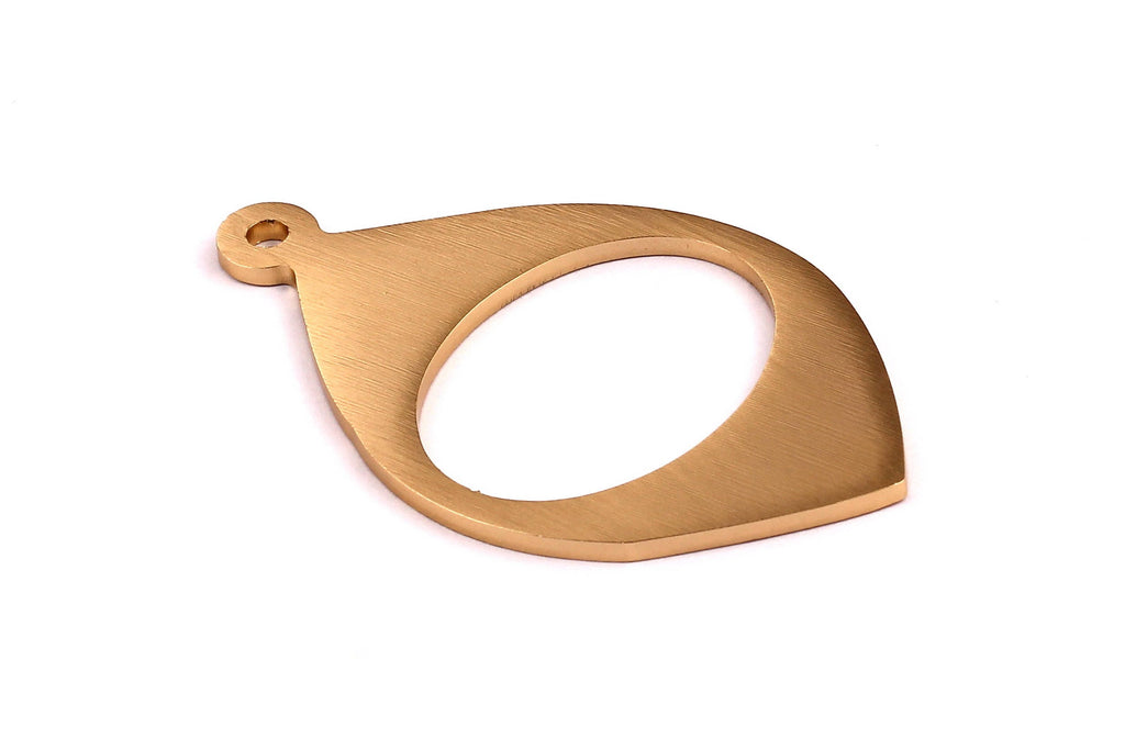 Aluminum Charms - Drop Shaped Pendant - Anodized Aluminium Charms - Wall Decor - Gold Tone - 61x36x2mm - AA1031 - DOMEDBAZAAR