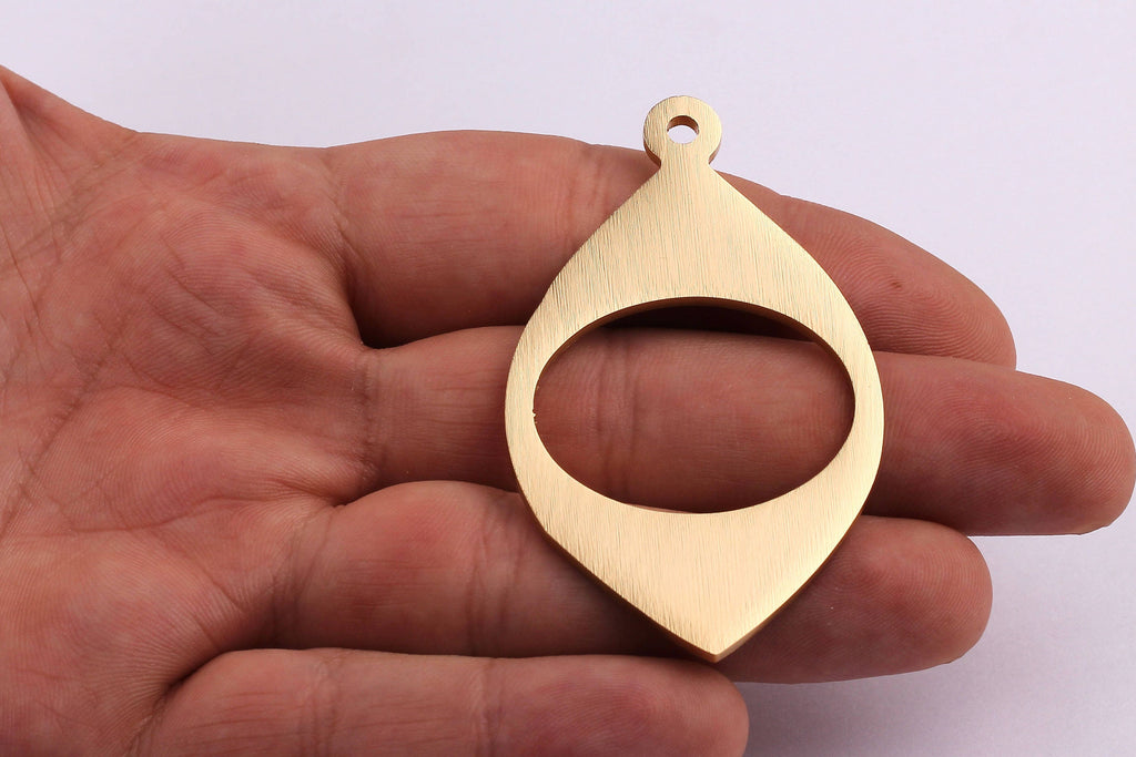 Aluminum Charms - Drop Shaped Pendant - Anodized Aluminium Charms - Wall Decor - Gold Tone - 61x36x2mm - AA1031 - DOMEDBAZAAR