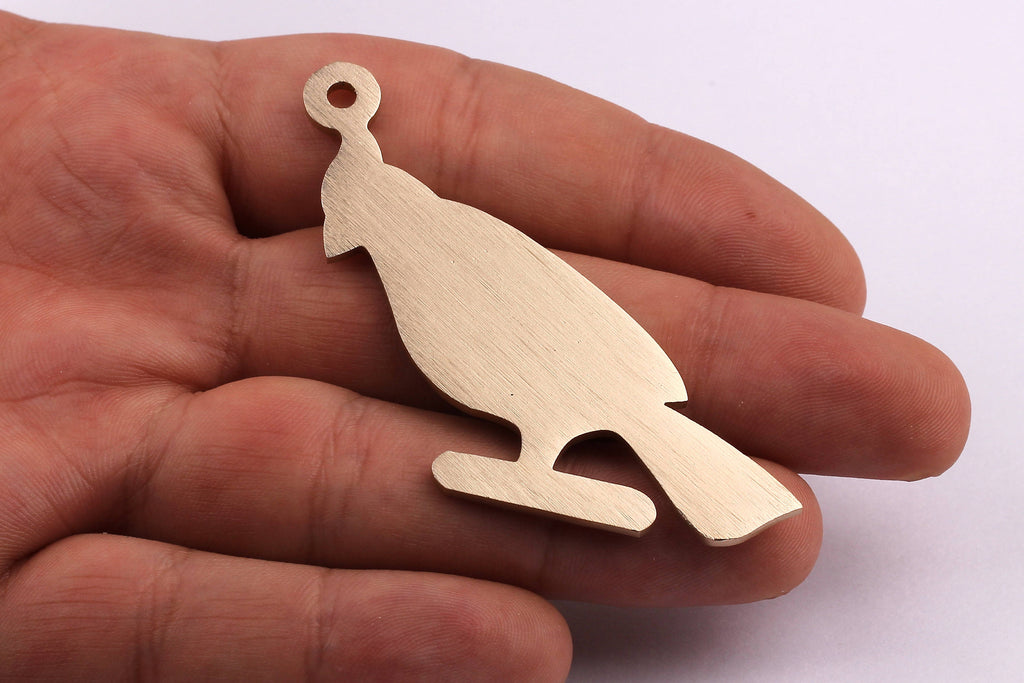 Aluminum Charms - Parrot Shaped Pendant - Anodized Aluminium Charms - Wall Decor - Gold Tone - 68x26x2mm - AA1042 - DOMEDBAZAAR
