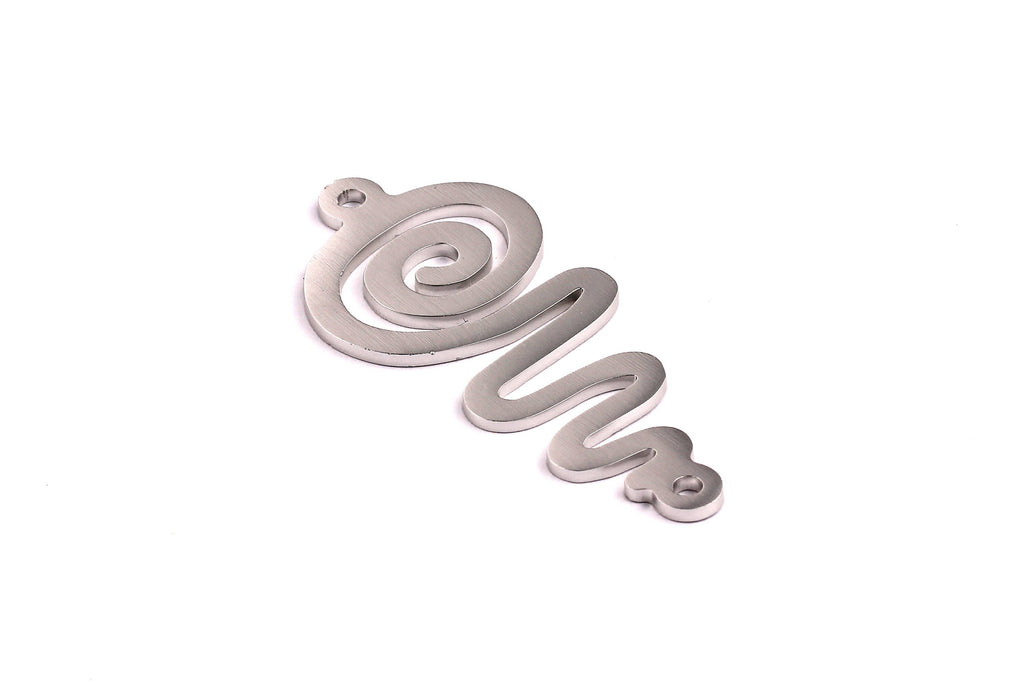 Aluminum Charms - Curled Shaped Pendant - Anodized Aluminium Charms - Wall Decor - Silver Tone - 70x31x2mm - AA1046 - DOMEDBAZAAR