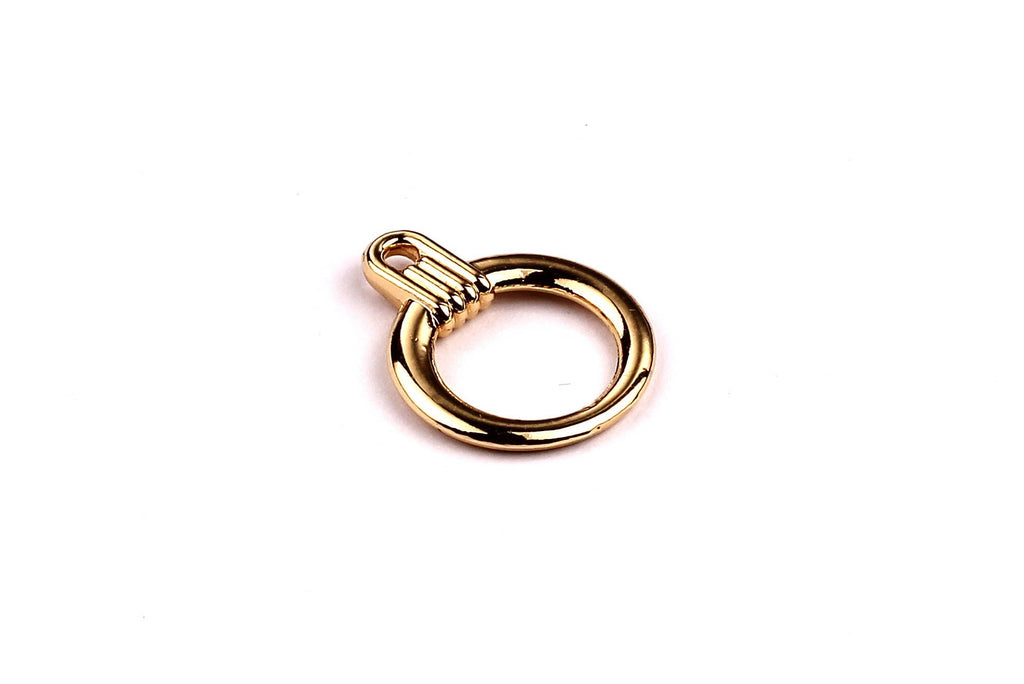Zinc Alloy Earring Charms - Circle Shaped Charms -  Gold Tone - Alloy Pendant for Necklace - Jewelry Supplies - 19x15x2.9mm - ZZ1165 - DOMEDBAZAAR