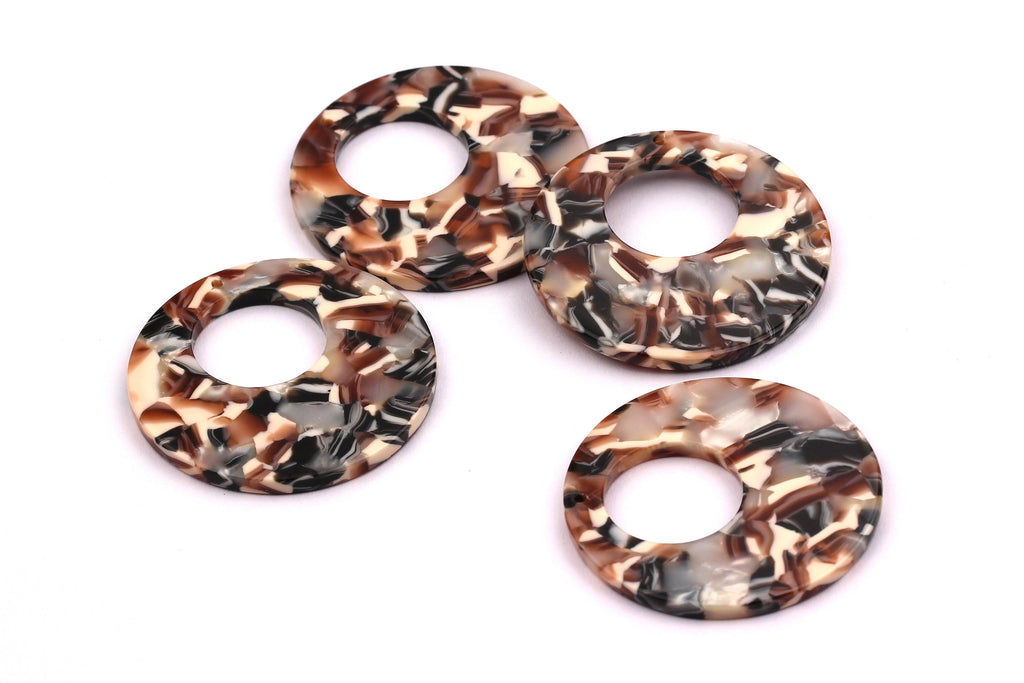 Acetate Circle Charms - Circle Earrings and Pendant - Earring Findings - Jewelry Supplies - Color Code: A51 - 34x2.6mm - AC1005C - DOMEDBAZAAR