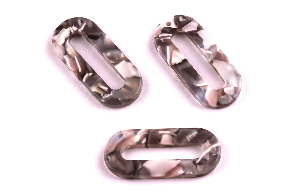 Acetate Oval & Zero Charms - Oval Earrings and Pendant - Earring Findings - Jewelry Supplies - Color Code: A20 - 30x13.5x2.6mm - AC1033E - DOMEDBAZAAR