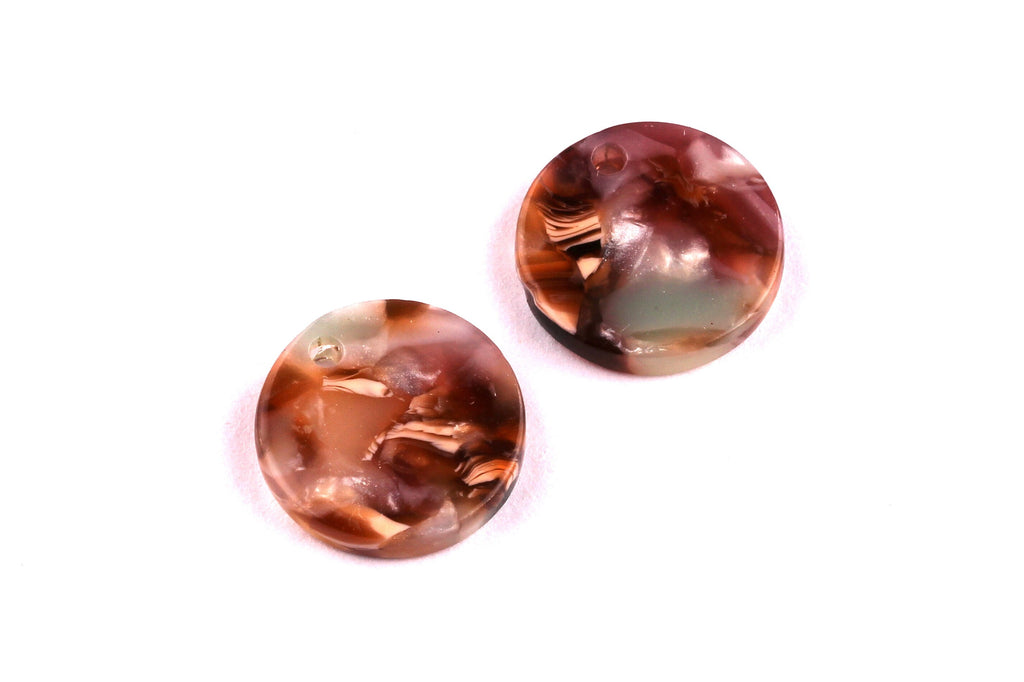 Acetate Coin & Round Charms - Coin and Round Earrings and Pendant - Earring Findings - Color Code: A103 - 14.5x2.5mm - AC1064H - DOMEDBAZAAR