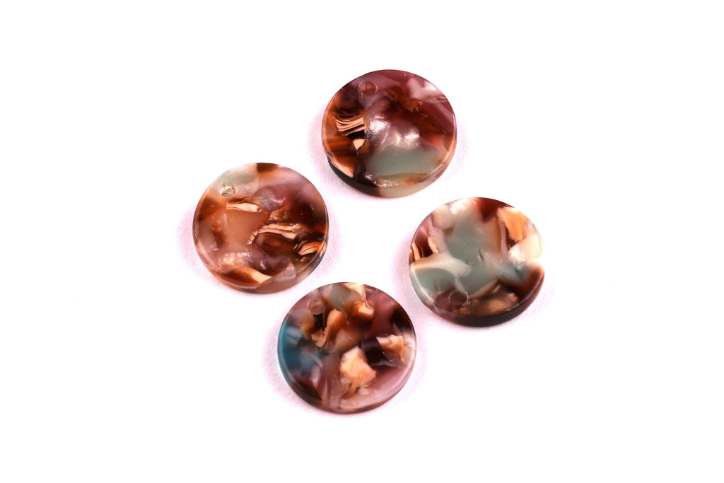 Acetate Coin & Round Charms - Coin and Round Earrings and Pendant - Earring Findings - Color Code: A103 - 14.5x2.5mm - AC1064H - DOMEDBAZAAR