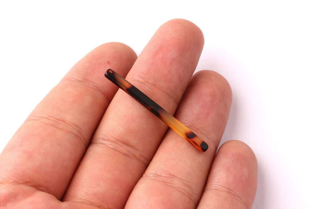 Acetate Stick Charms - Tortoise Shell Earrings - Stick Earrings and Pendant - Jewelry Supplies - Color Code: A02 - 39x2.65x2.85mm - AC1041D - DOMEDBAZAAR