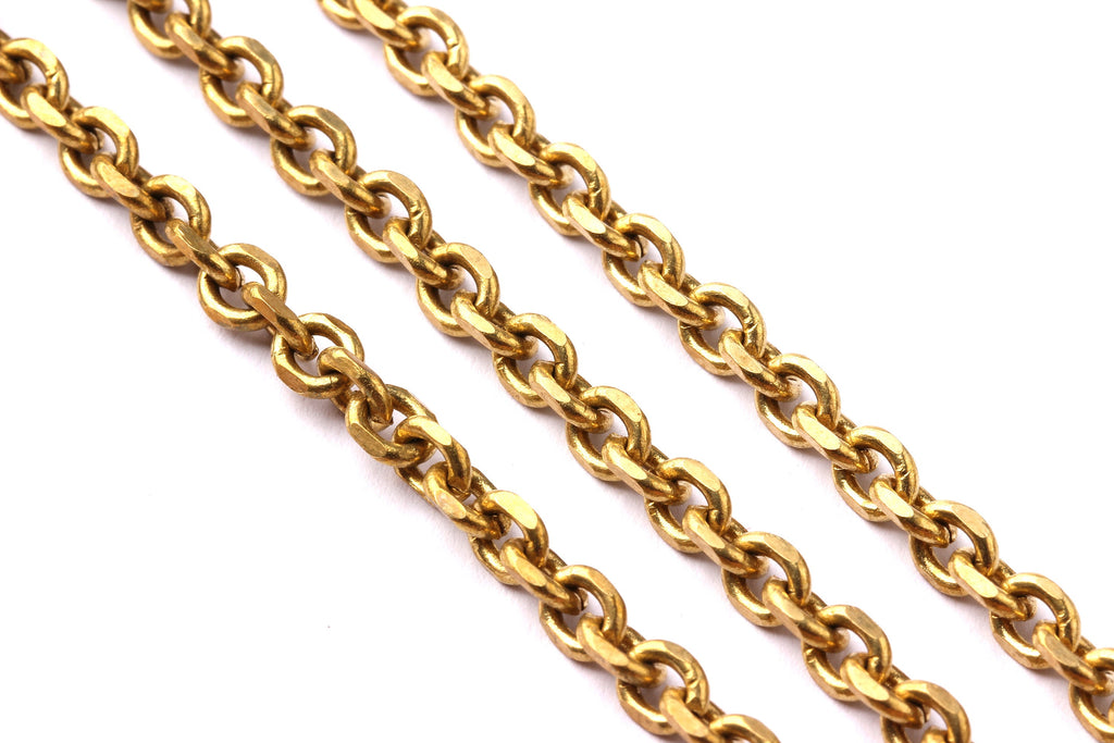 Flat Cable Chain - Raw Brass - Unsoldered - Faceted Cable Chain - 0.21&quot; x 0.17&quot; x 0.05&quot; - for Necklace Bracelet Jewellery Making - CC1032 - DOMEDBAZAAR