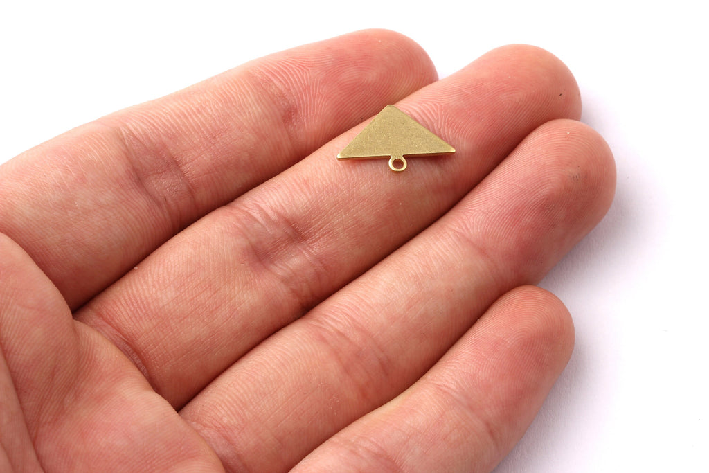 Personalized stamping blank - Raw Brass Earring Charms- Triangle Shaped Brass Charms - Jewelry Supplies - 10.8x16.5x0.75mm - PP1255 - DOMEDBAZAAR