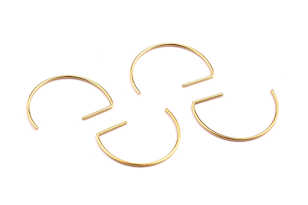 Raw Brass Ear Wire - Brass Ear Hooks - Earring Findings - Jewelry Supplies - 16x21x0.8mm - PP1271 - DOMEDBAZAAR