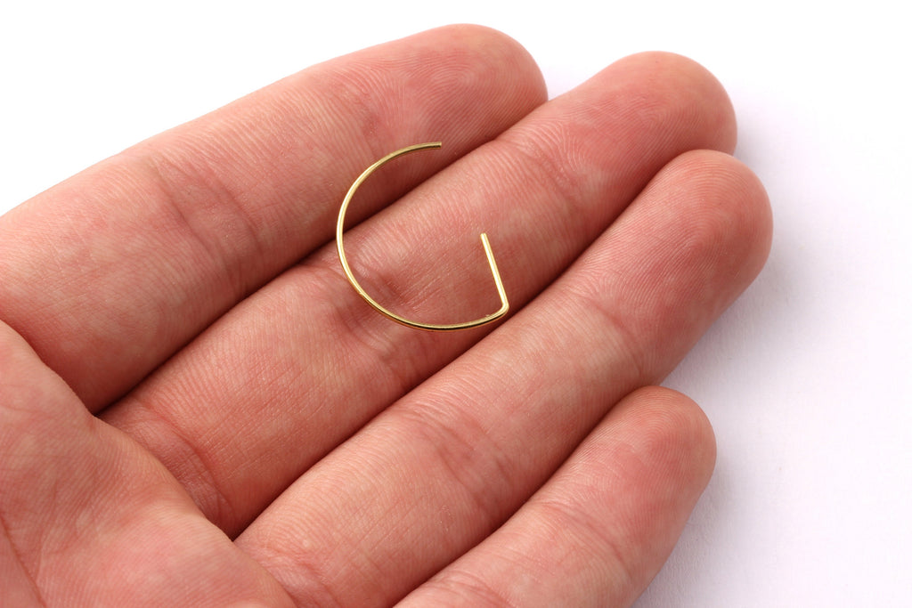 Raw Brass Ear Wire - Brass Ear Hooks - Earring Findings - Jewelry Supplies - 16x21x0.8mm - PP1271 - DOMEDBAZAAR