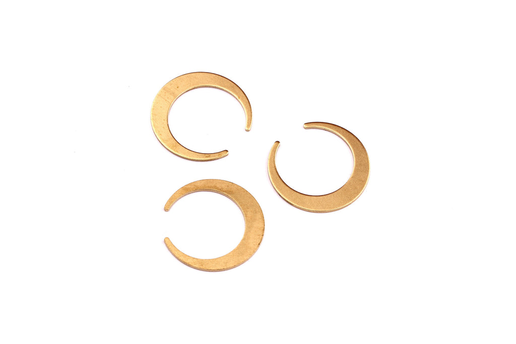 Moon Shaped Brass Charms - Crescent Shaped Raw Brass Charms without Hole - Jewelry Supplies - 28x28x1mm - PP1297 - DOMEDBAZAAR