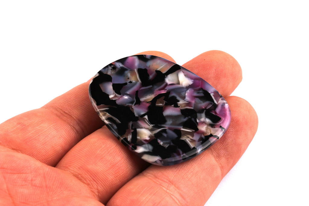 Acetate Oval Charms - Oval Earrings and Pendant - Earring Findings - Jewelry Supplies - Color Code: A55 - 41x35x2.5mm - AC1047B - DOMEDBAZAAR