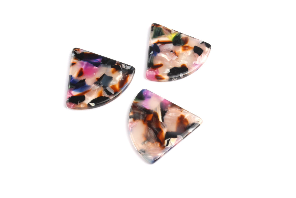 Acetate Fan Charms - Pizza Slice Earrings and Pendant - Earring Findings - Jewelry Necklace - Color Code: A11 - 31.2x34.5mm - AC1081C - DOMEDBAZAAR