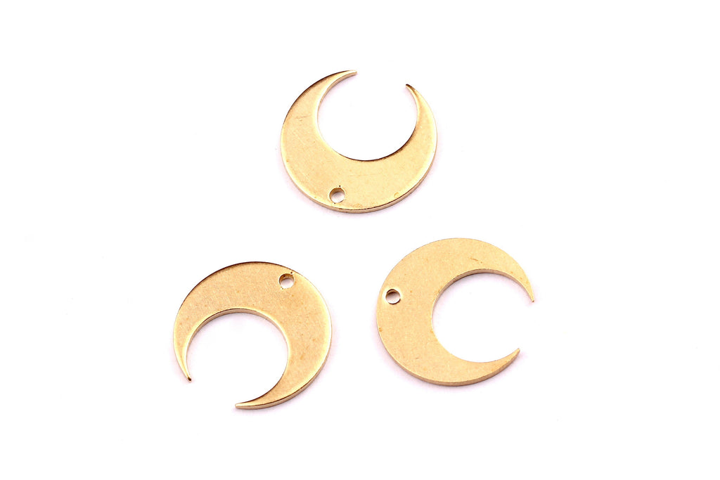 Brass Moon Charms - Moon Shaped Raw Brass Pendant - Jewelry Supplies - 14x0.8mm - PP1186 - DOMEDBAZAAR