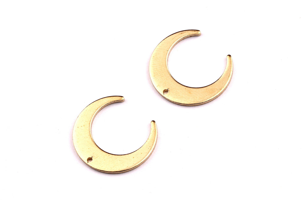 Brass Moon Charms - Moon Shaped Raw Brass Pendant - Jewelry Supplies - 17.4x1mm - PP1189 - DOMEDBAZAAR