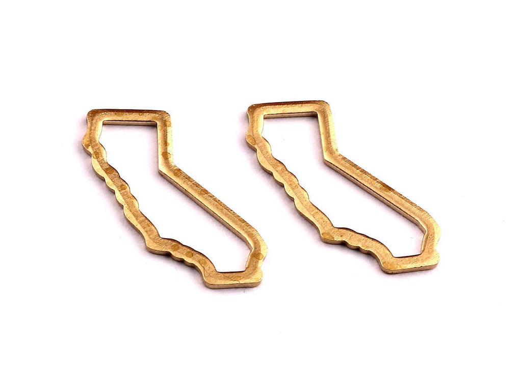 Brass California State Charms - California State Shaped Raw Brass Pendant - Jewelry Supplies - 18x9mm - PP1264 - DOMEDBAZAAR