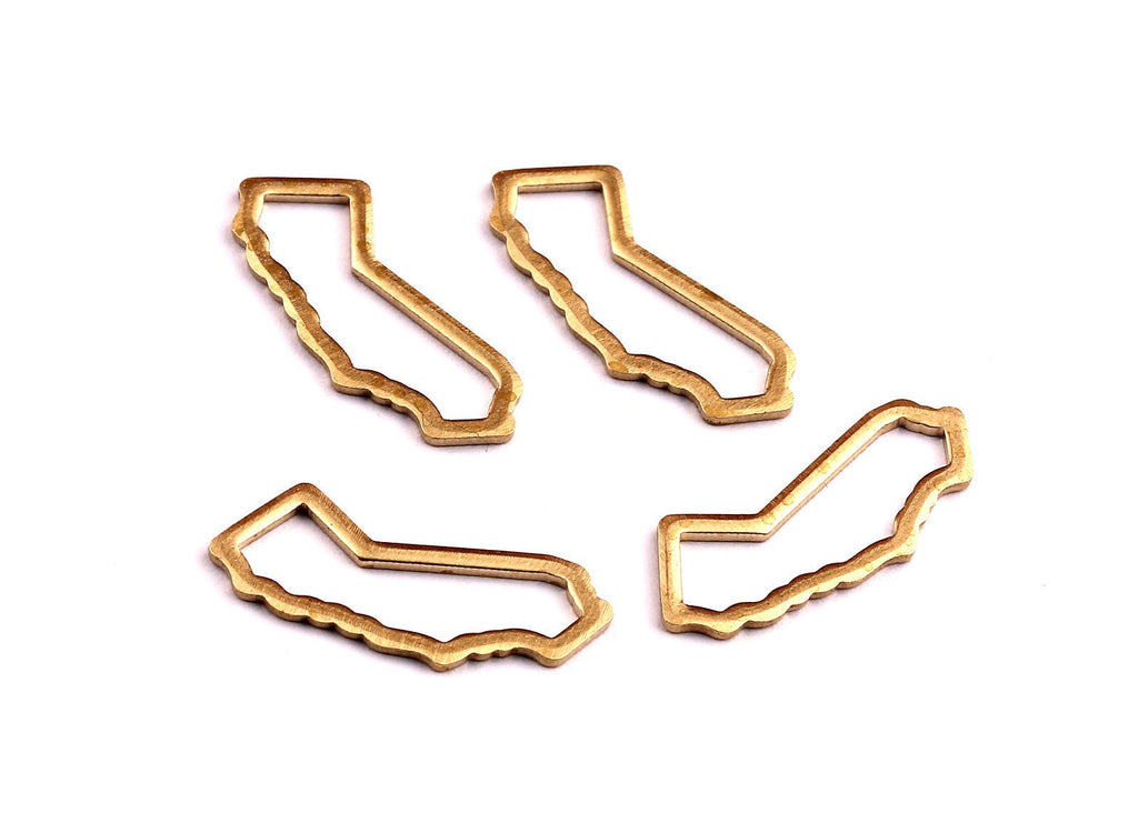 Brass California State Charms - California State Shaped Raw Brass Pendant - Jewelry Supplies - 18x9mm - PP1264 - DOMEDBAZAAR