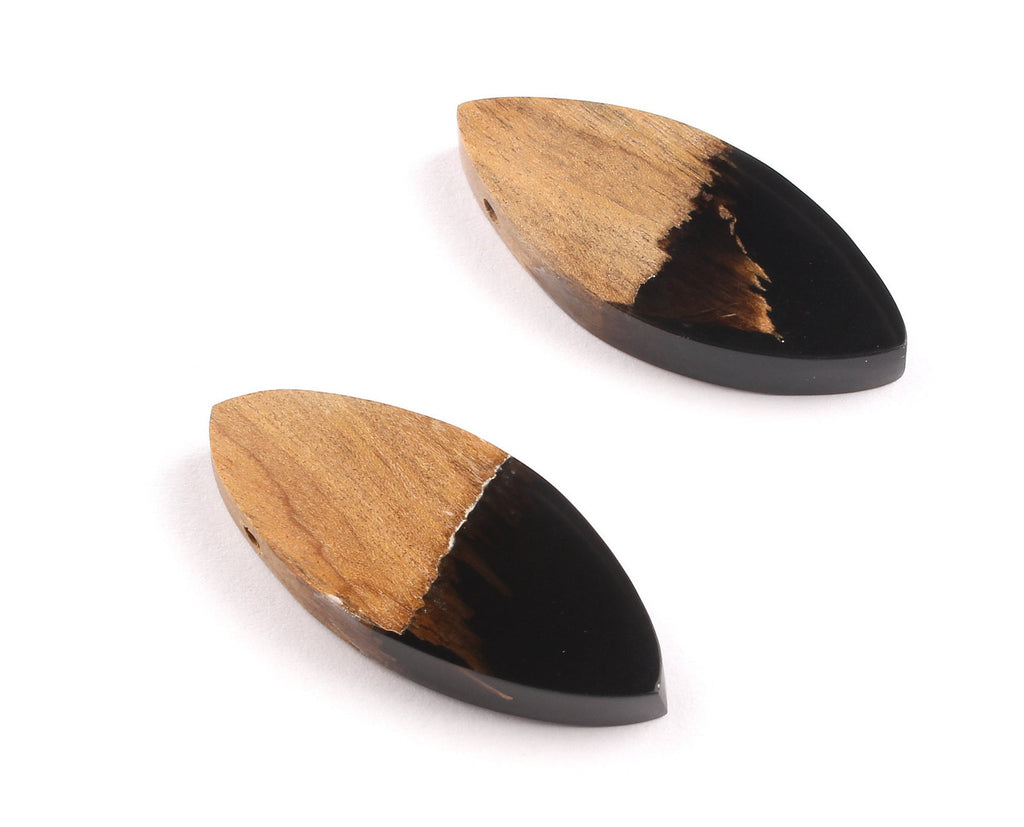 Griding Glue Oak Bark Wood Pendant - Oak Bark Griding Glue - Black Griding Glue Pendant - 43.62x20.7x6.63mm - BB1043B - DOMEDBAZAAR