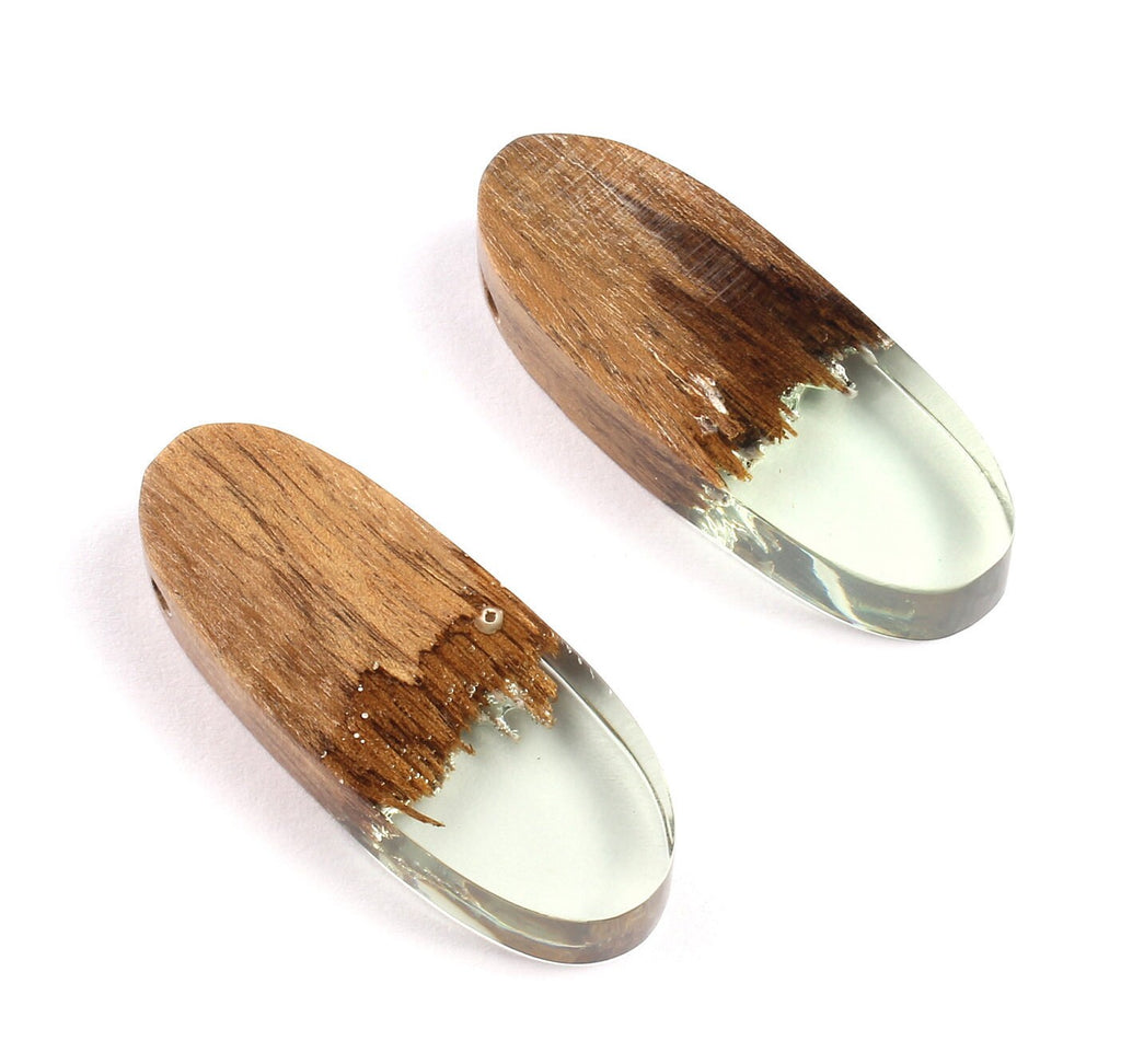 Griding Glue Oak Bark Wood Pendant - Oak Bark Griding Glue - Smoked Color Griding Glue Pendant - 44.1x16.3x8.33mm - BB1044B - DOMEDBAZAAR