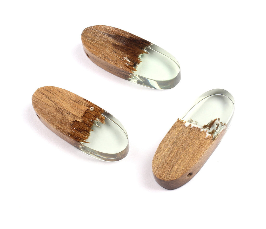 Griding Glue Oak Bark Wood Pendant - Oak Bark Griding Glue - Smoked Color Griding Glue Pendant - 44.1x16.3x8.33mm - BB1044B - DOMEDBAZAAR