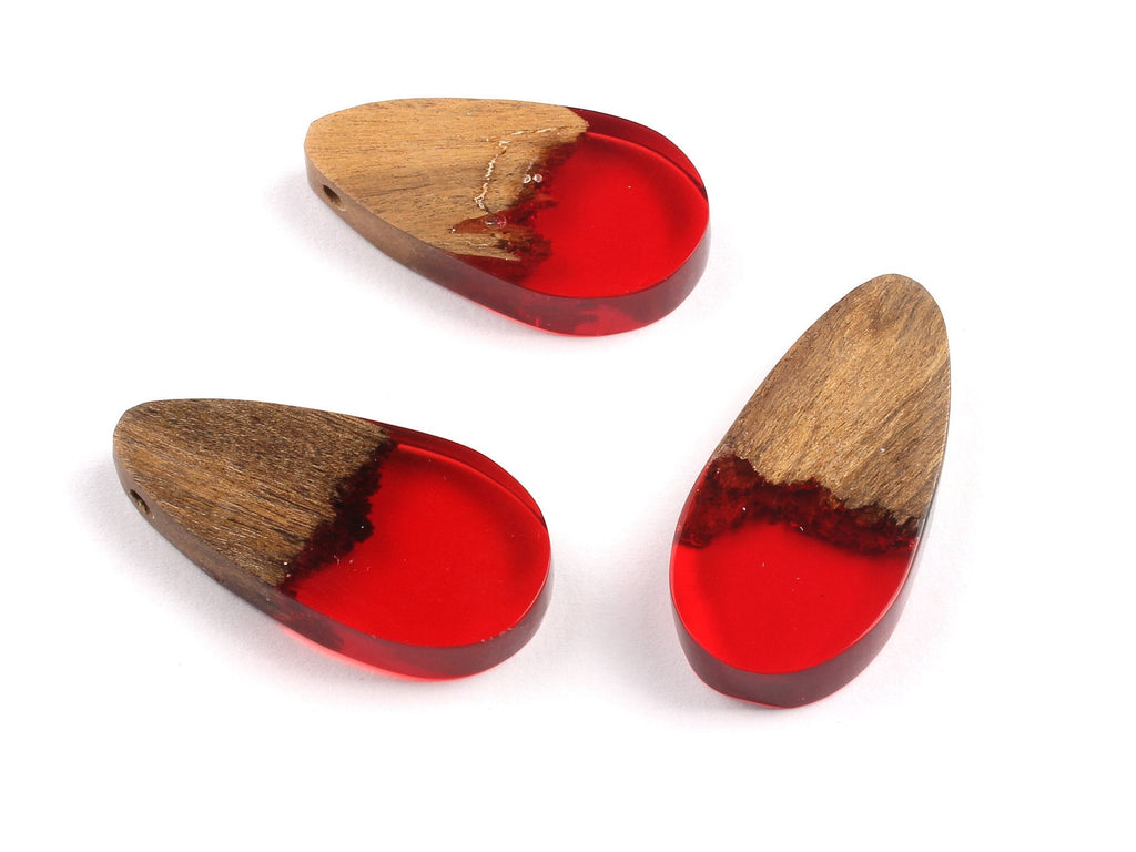 Griding Glue Oak Bark Wood Pendant - Oak Bark Griding Glue - Red Griding Glue Pendant - 38.3x20.2x6.81mm - BB1045A - DOMEDBAZAAR