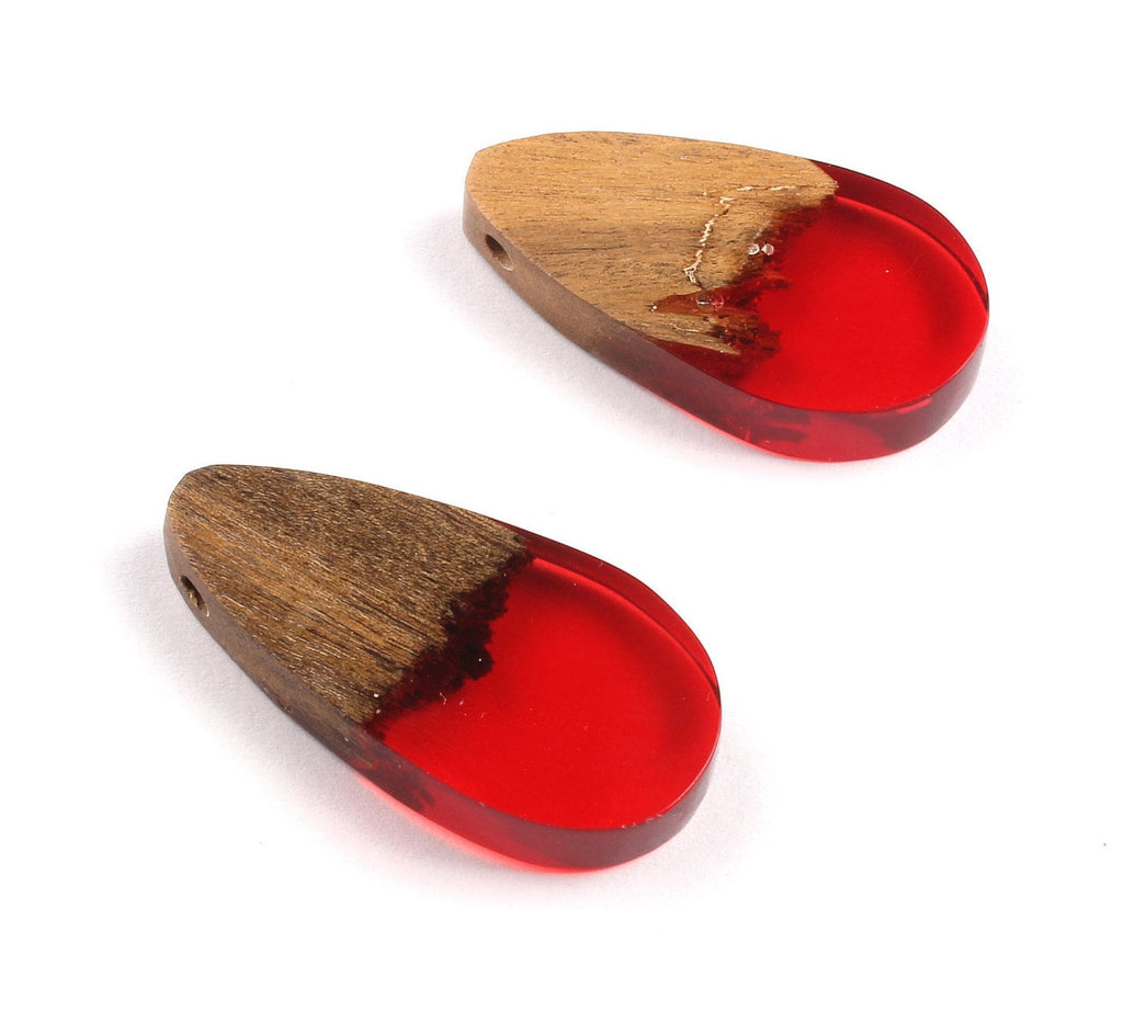 Griding Glue Oak Bark Wood Pendant - Oak Bark Griding Glue - Red Griding Glue Pendant - 38.3x20.2x6.81mm - BB1045A - DOMEDBAZAAR