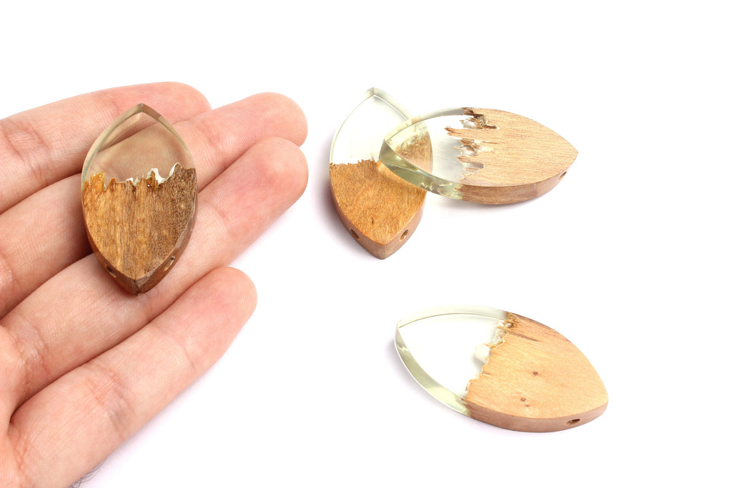 Griding Glue Oak Bark Wood Pendant - Oak Bark Griding Glue - Griding Glue Pendant - 45.9x23.1x6.81mm - BB1046B - DOMEDBAZAAR