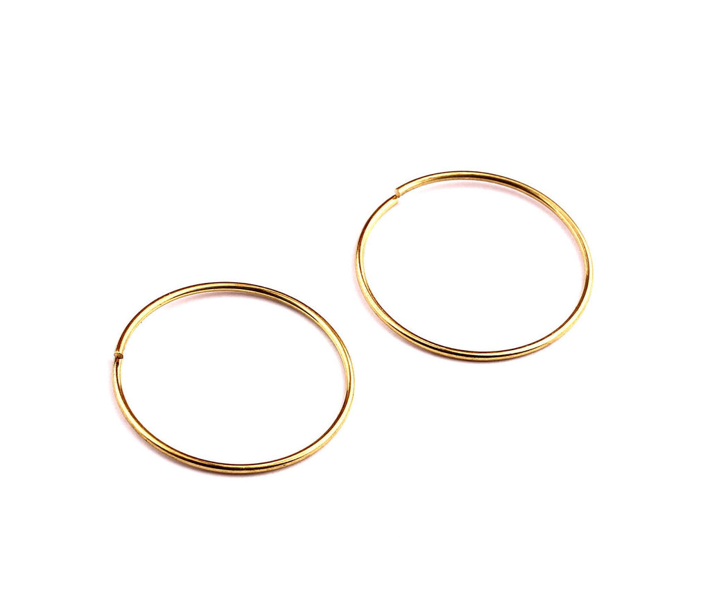 35mm Brass Open Circle Connectors - Raw Brass Open Circle Connectors - Jewelry Supplies - Making Jewelery - 35x35x1mm - PP1279 - DOMEDBAZAAR