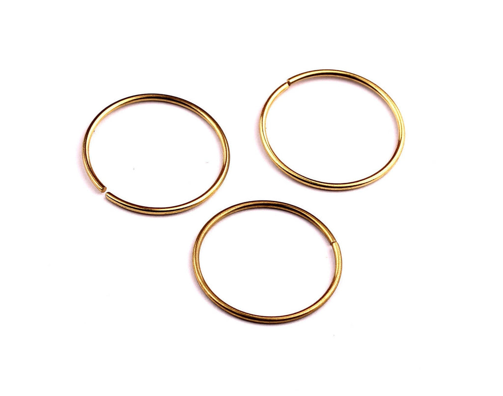 30mm Brass Open Circle Connectors - Raw Brass Open Circle Connectors - Jewelry Supplies - Making Jewelery - 30x30x1mm - PP1278 - DOMEDBAZAAR